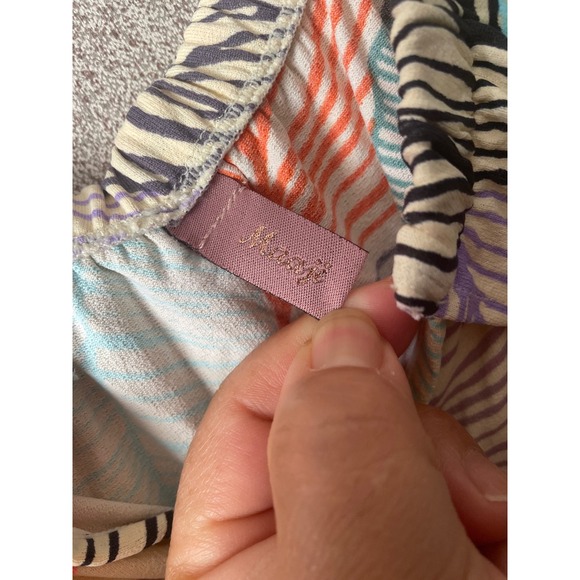 Maaji Colorful Leaf Print Dress Ruffle Flutter Sleeves Vacation Casual Cute - Picture 5 of 9